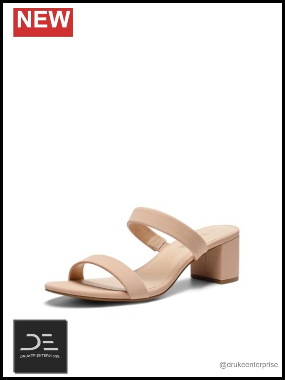 Double Strap Mule Heels, Block Heel Slip On Pumps, Comfort Dress Shoes